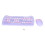 Cute Cat Shape Wireless Keyboard and Mouse Combo for Gaming Purple 12
