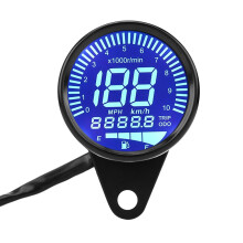 Universal Motorcycle Digital Speedometer with LED Tachometer, Waterproof 12V Gauge, Oil Level Display