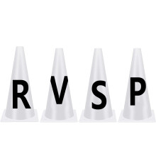 Dressage Cones For Training  Portable Letter Cone Set, Stackable Markers, 4 Piece Equestrian Practice White