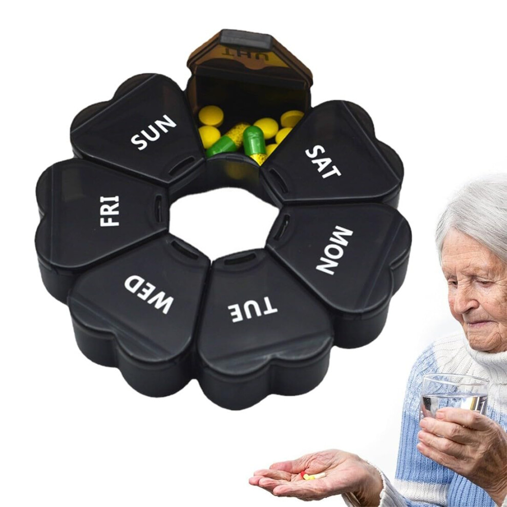 Weekly Pills With 7 Compartments 7 Day Pill Box Portable Pill Organizer For Medications Vitamins Cod Liver Oil