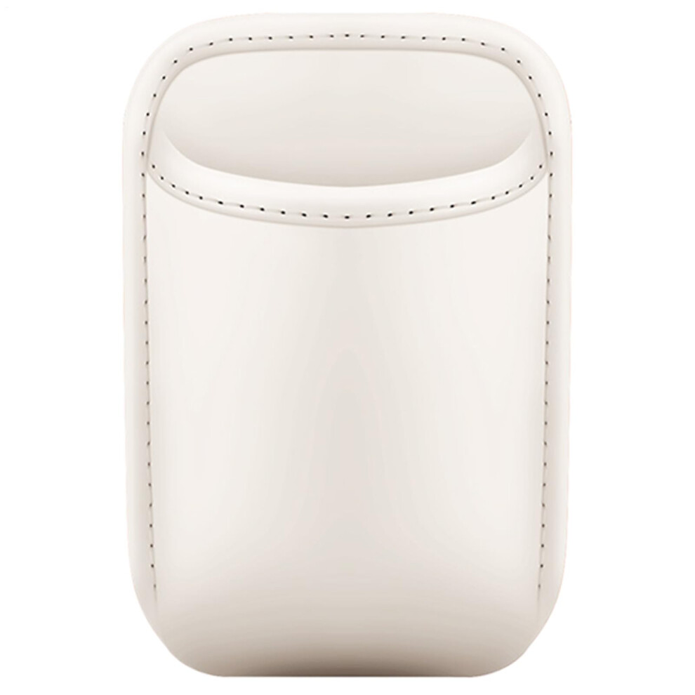 Car Cup Holder Organizer Pu Leather Backseat Storage With Spillproof And Elastic Pockets White 9347817641479