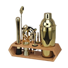 Cocktail Shaker Set 10Piece Stainless Steel Boston Shaker 750ml Complete Bartending Kit with Rack