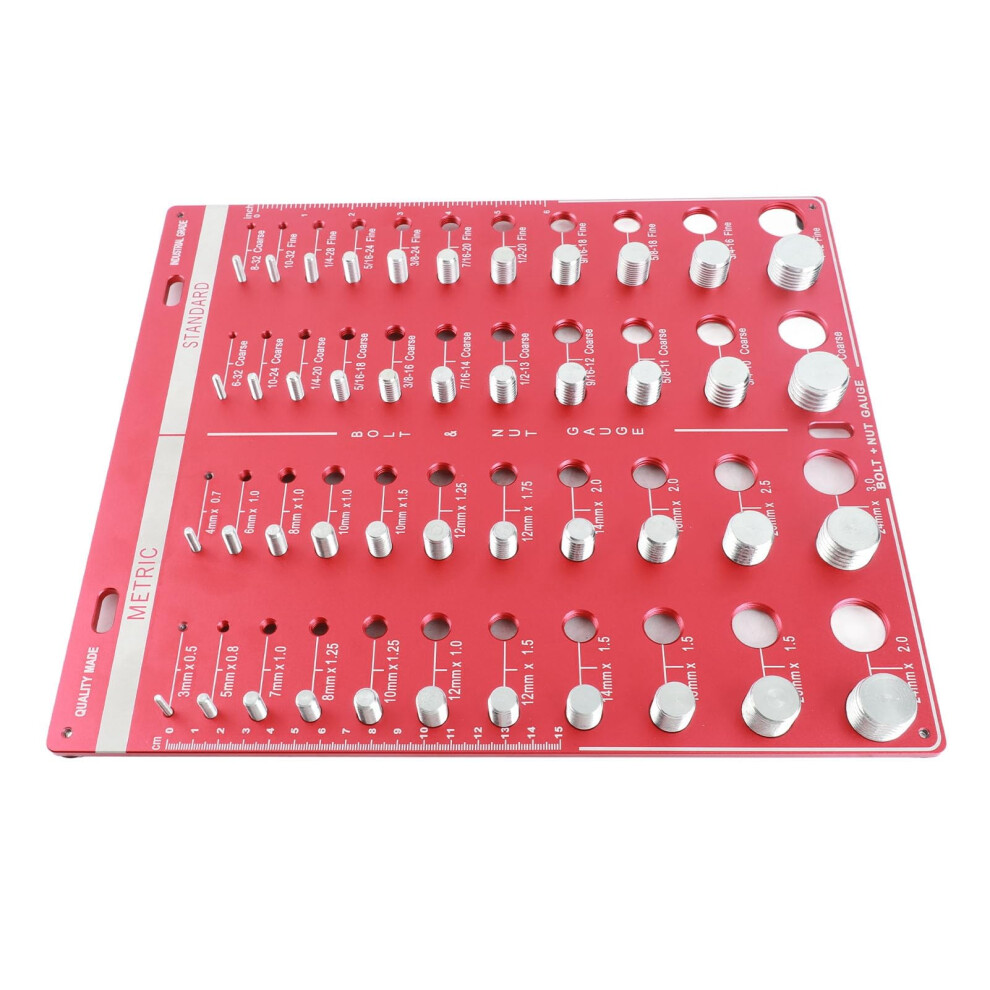 Thread Gauge Bolt Thread Identifier 44 Hole Metric And Imperial Tool For Quick Size Identification 9199774102056