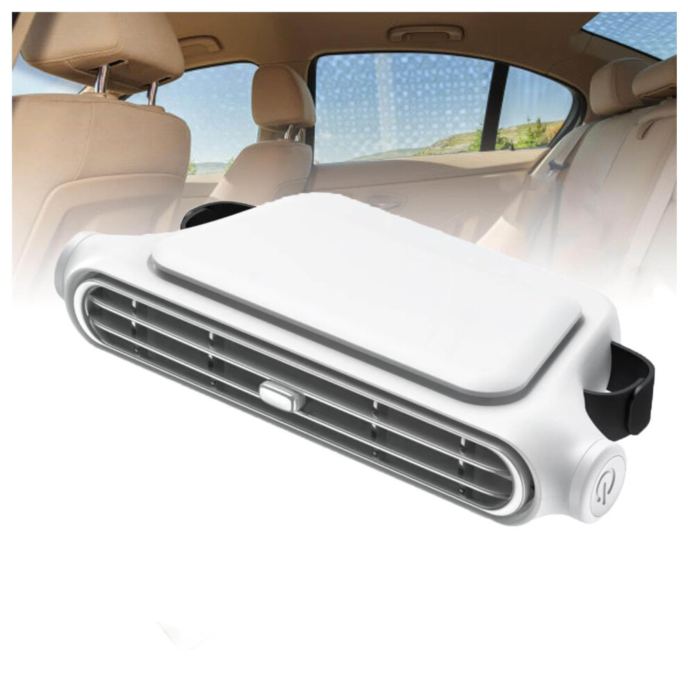 Car Back Seat Fan Usb Powered With Strong Airflow, Quiet 3Speed Cooling For Suv Rv Truck White 9187378441855