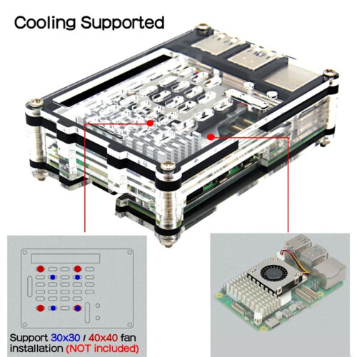 9-Lagers Akrylfodral för Raspberry Pi 5, Kompatibel med för Raspberry Pi 5 Active Cooler 2
