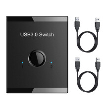Chave USB KVM HUB USB 3.0  Seletor Chave KVM para PC Teclado Mouse Impressora 1 PC Compartilhando 2 Dispositivos Chave USB