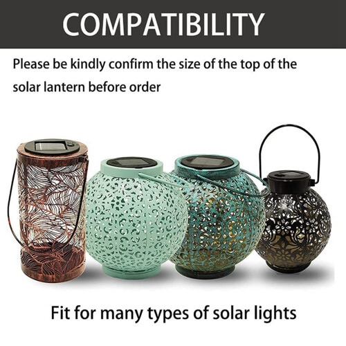 2 Pack Solar Lights Replacement Top for Lanterns, Waterproof Round Solar Lanterns Replacement Accessories(2.76 Inch) 1
