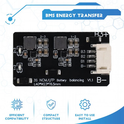 1St 1,2A 3S Active Equalizer Balanser Equalizer Modul Li-Ion Lifepo4 Lithium Batteri Active Balancer BMS 1