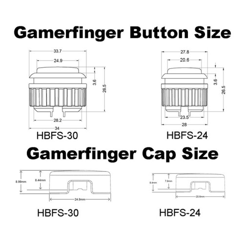 12Pcs Replacement Hitbox Button Caps for Gamerfinger Mechanical PushButton Cap for  MX Switches Cap 25.3mm A 2