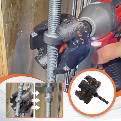 Nut Drill Attachment for Fast Nut Removal, ImpactResistant Driver Fits 1/4 3/8 1/2 Threaded Rods 2