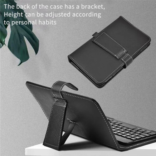 Teclado Sem Fio  com Capa de Couro PU para Smartphone Tablet 4,5 Polegadas - 6,8 Polegadas RecarregáVel 2