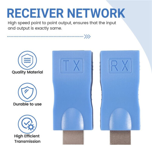 Rete da  un RJ45 Ripetitore  2 PC Extender  Trasmettitore e Rete di Ricezione 1