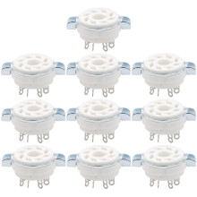 10PZ Prese per Tubo nel Ceramica Ottale K8A un 8 Pin per Montaggio su Telaio per KT88 KT66 6SN7 5AR4 GZ34 5881 6V6 5U4G 6550 6J7 GZC8-1