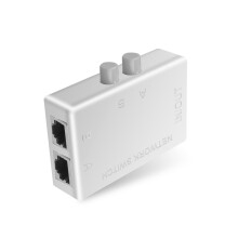 Commutateur de RéSeau RJ45 RJ-45 à 2  Commutateur de BoîTe de RéSeau Ethernet Double Port à 2 Voies Adaptateur de Commutateur de Partage