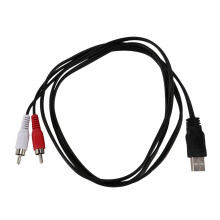 1,5M Usb a Hane Till 2X Rca Phono Hane Av Kabel Ledning Pc Tv Aux Audio Video Adapter