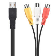 1 Stück Usb Stecker auf 3 Cinch Buchse Audio Konverter Video Av a / V Kabel Usb auf Cinch Kabel für Hdtv Tv Fernsehen Draht Kabel