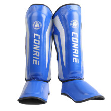 Leg Instep Protection Pads - Adjustable Blue Shin Guards for Kickboxing, Martial Arts, Sparring, Lightweight, Durable, Breathable, Size M