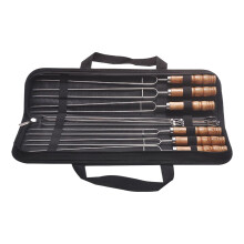 Grill Skewers Set 10 Pack Stainless Steel BBQ Skewers RustResistant NonSlip Grip for Meat and Veg