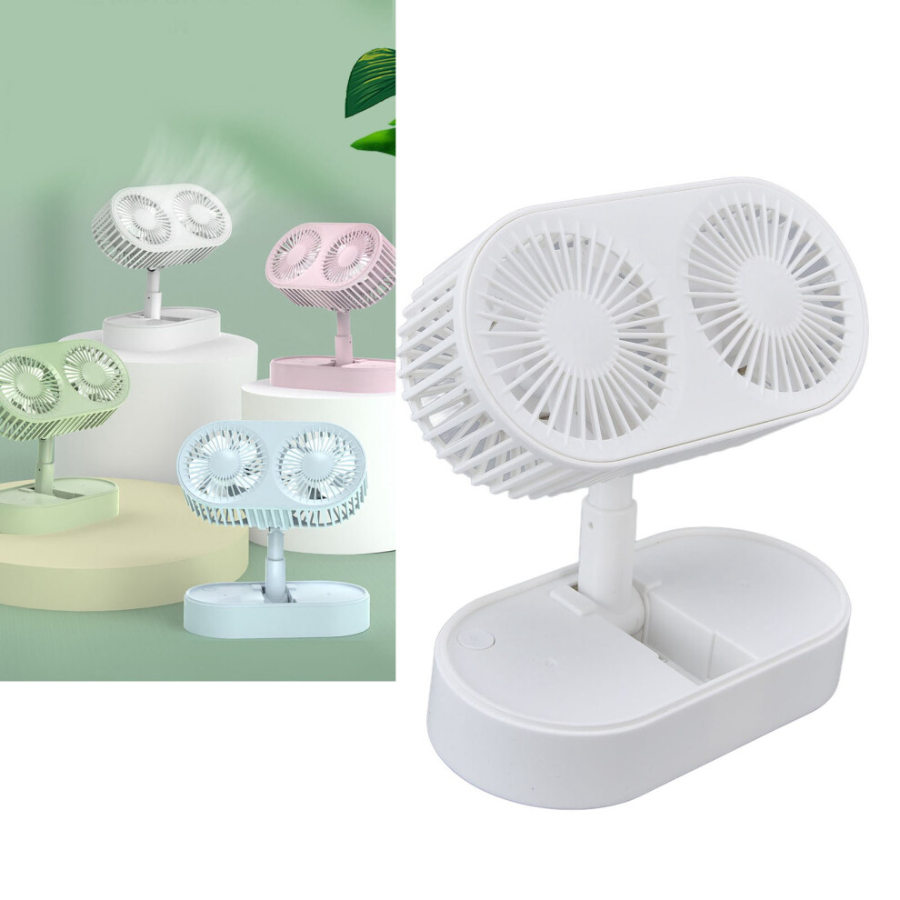 Desktop Double Fan 135 Adjustable Handheld Fan 1200Mah White 7641375779349