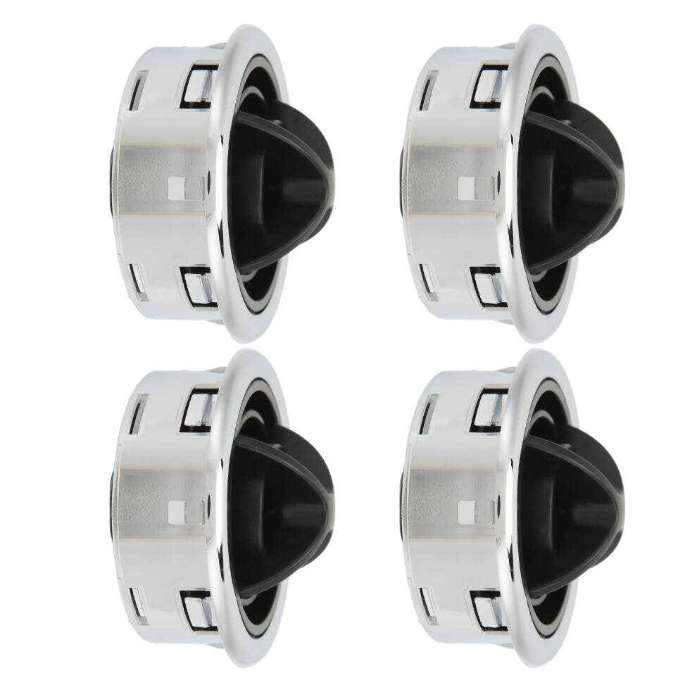 4Pcs Abs Air Vent For Rv Yacht Bus 8.7Cm Black/Silver 7611375780003