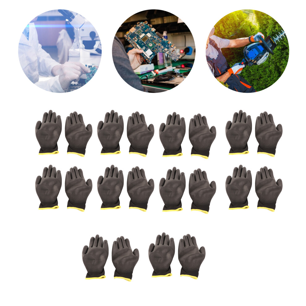 Work Gloves Pu Coated Nylon Safety Static Resistant Black Red Edge 8(M) 10 Pair 8711375780382