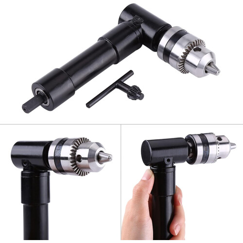Right Angle Drill Attachment Cordless 90Degree 8mm Hex Shank Drill Adapter Extension Tool 2
