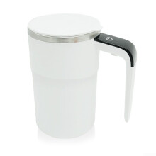 Self Stirring Coffee Mug 304 Stainless Steel Automatic Magnetic Mixing Rechargeable TypeC White