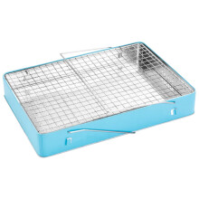 Stainless Steel Portable Charcoal Grill with Heat Retaining Grates for Outdoor Camping BBQ