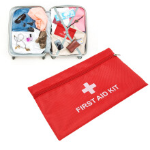 5er Set Wasserfeste Medizinbeutel aus Nylon, 20x14cm, Rot für Reisen und Zuhause