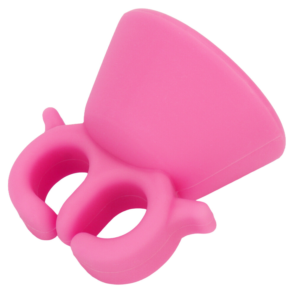 Pink Silicone Nail Polish Holder Ring For Easy Manicure - Fits Any Bottle