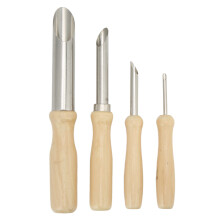 Tubos de corte de metal polido e afiado para cortar argila, ferramentas de entalhe em aço inoxidável e madeira, com design ergonômico para fácil