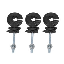 100Set Electric Fence Insulators for Iron Posts, 9.5 x 4.5cm Black