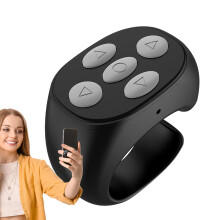 Scrolling Ring Camera & Video Remote Shutter - Black Scroller Page Turner Clicker for E-Books and Short Videos