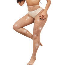 Strass netpanty voor dames, feestpanty met strass, mesh, diamanten en glitter, netpanty met diamanten voor feestjes.