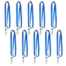 Cordão para crachás de identificação, cordão resistente com fechos de metal tipo lagosta, design leve e plano, alças confortáveis para o