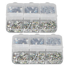 Flat Back Rhinestones Hotfix Crystal Glass Stones High Brightness Multi Faceted Cutting Nail Art Gems Versatile Application DIY Crafts Decoration
