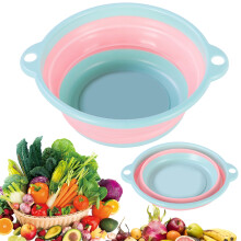 Collapsible Washing Up Bowl - Small Foldable Silicone Camping Sink, Portable Travel Basin, Space Saving Design