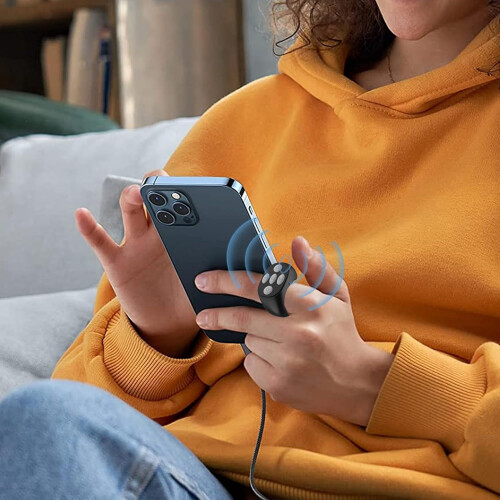 Wireless Scrolling Ring Remote Control for Camera Video Recording, Picture Taking, E-Book Reading, Short Video Watching, Black 1