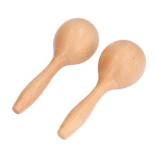 Portable Beech Wood Maracas 14x5x5cm Crisp Sound for Parties