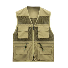 Hunting Jacket for Men Sleeveless Vest Breathable QuickDrying Fishing Vest Khaki XL Camping Safari Photography Vest