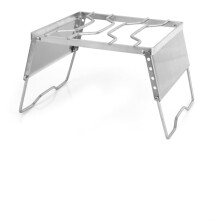 Folding Campfire Grill with 5 Adjustable Heights, Supports 66lb Load, 33x24x19cm Stainless Steel