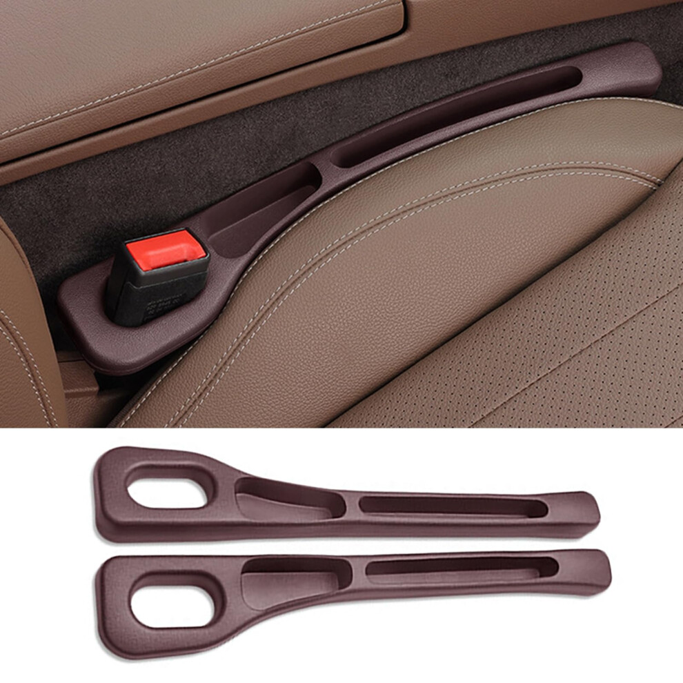 Car Seat Gap Filler Organizer For Tesla Model X 5Seats 20152022, Prevent Item Dropping Brown 9199774104456