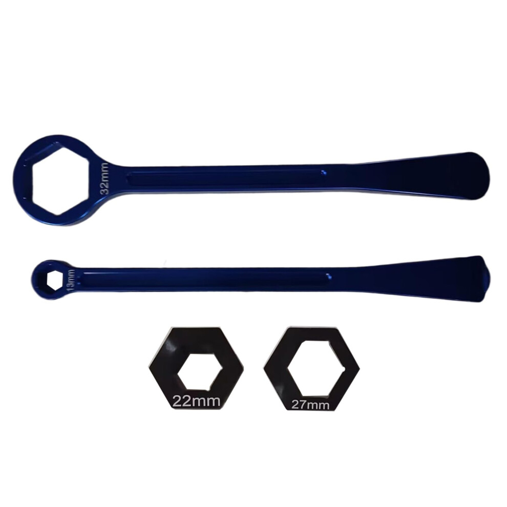 Motorcycle Tire Change Tool Set With Ergonomic Grip And Adapters 13/22/27/32Mm Blue 9187378443828