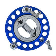 Aluminum Alloy Kite Reel with Double Brake, 360 Line Guide, Large Winder for Adults and Kids, Blue