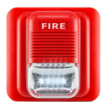 24V Outdoor Fire Alarm Horn with Strobe Light, Decibel Emergency Siren, Weatherproof