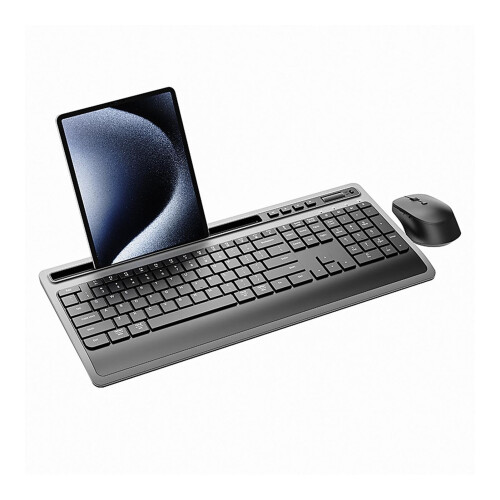 Wireless Keyboard and Mouse Combo Ergonomic Silent Design with Extra Large Tablet Slot Adjustable DPI