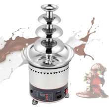 Large 4 Tier Chocolate Fountain Stainless Steel Fondue with EasyClean Bowl for Wedding Party