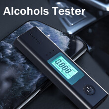 Portable Alcohol Breath Tester with LCD, Tri-Color Display, Sound Alarm