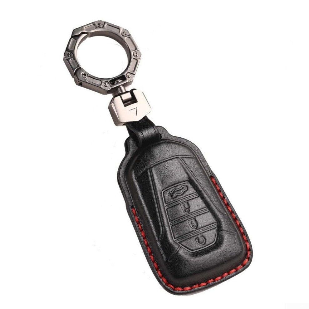 Leather Car Key Case For Isuzu Dmax Mux 4 Button Remote, Wearresistant Antidrop Protection 9187378444504