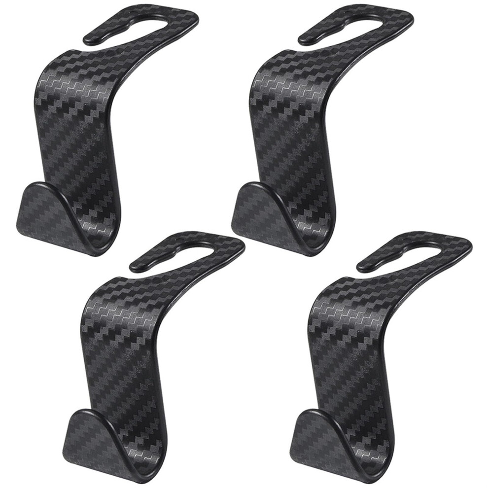 Carbon Fiber Car Seat Headrest Hooks Organizer 4Pcs Spacesaving Back Seat Storage Hanger 9199774105255